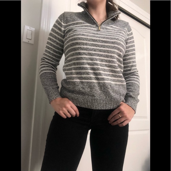 Striped Quarter Zip Sweater - Picture 1 of 4